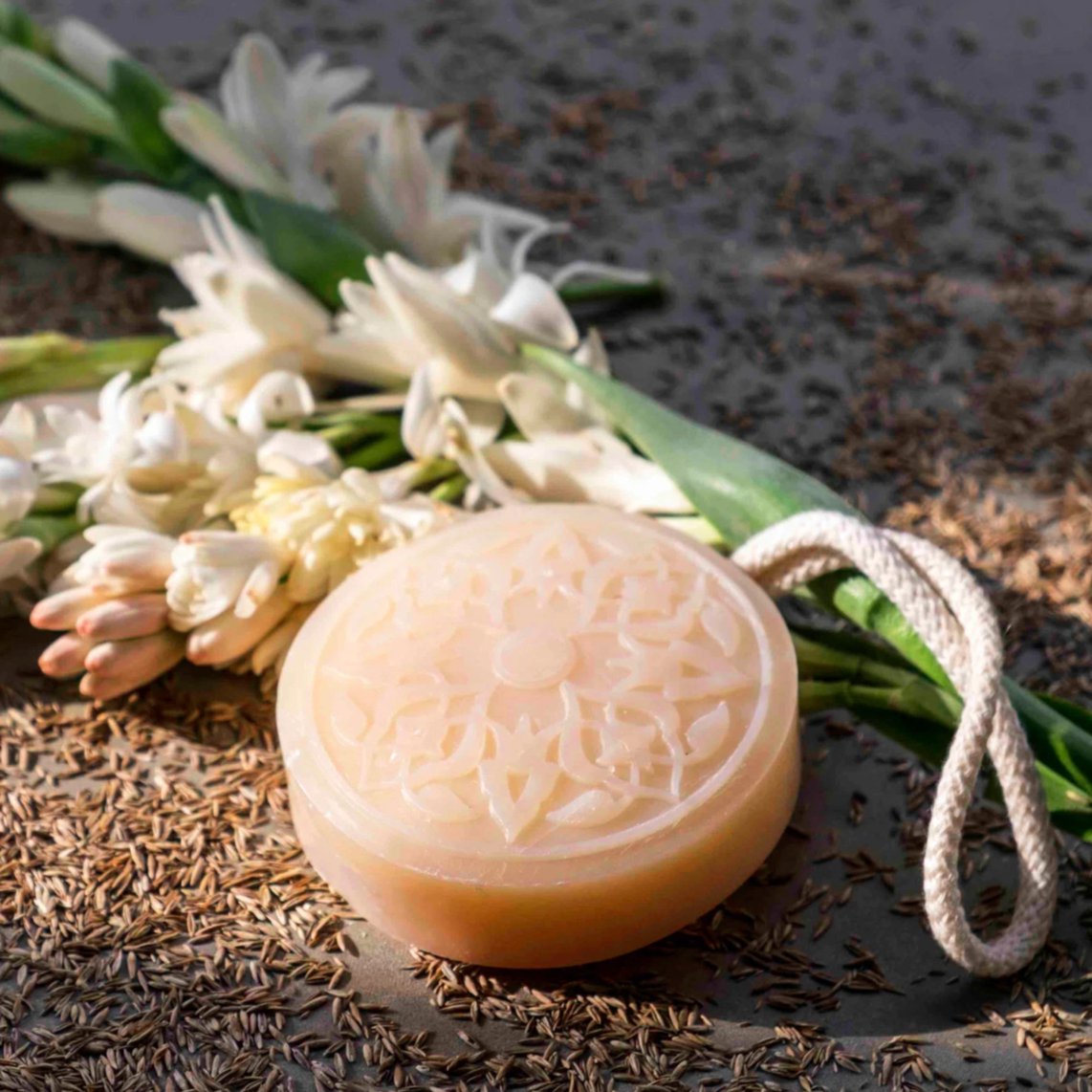 Tuberose luxury hammam soap - enticing floral body soap with tuberose essential oil - handcrafted 350g