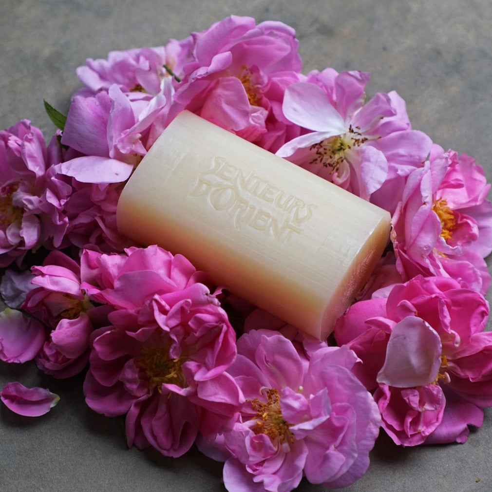 Rose of Damascus natural rough-cut bar soap - uplifting rose bar with essential oils - artisan Lebanese soap